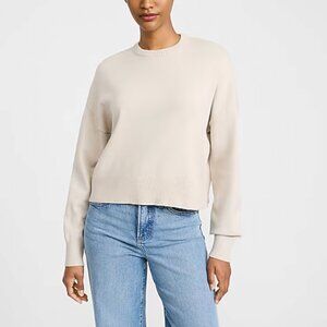 Express Ultrasoft Relaxed Crew Neck Sweater, size medium, in warm ivory